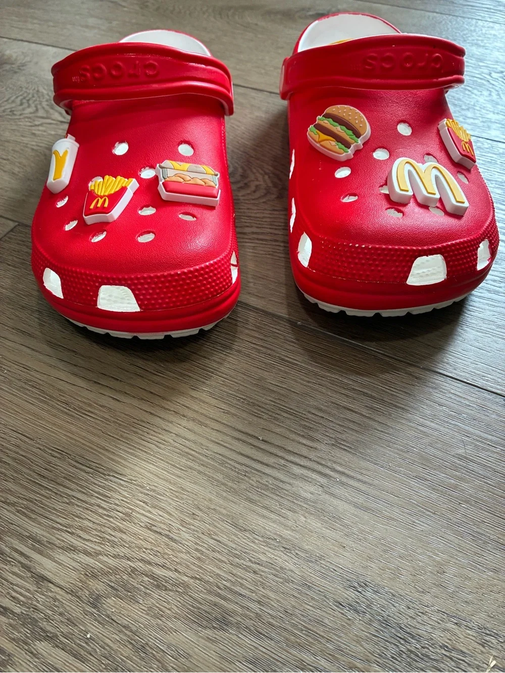 McDonald’s x Crocs red clogs food themed jibbitz limited edition